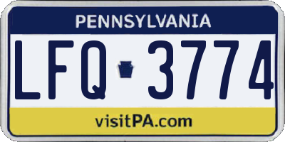 PA license plate LFQ3774