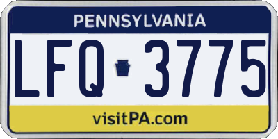 PA license plate LFQ3775