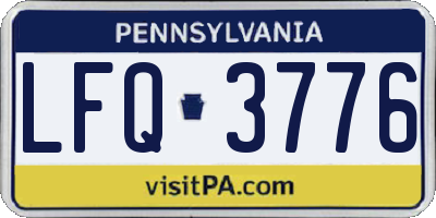 PA license plate LFQ3776