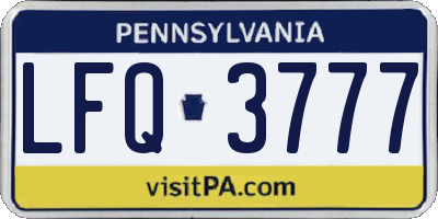 PA license plate LFQ3777