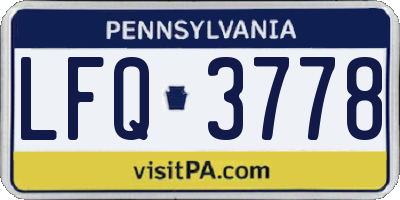 PA license plate LFQ3778