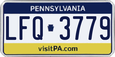 PA license plate LFQ3779