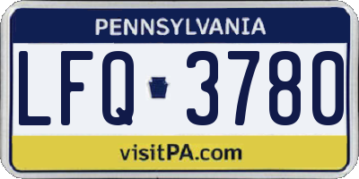 PA license plate LFQ3780