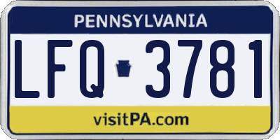 PA license plate LFQ3781