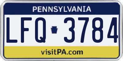 PA license plate LFQ3784