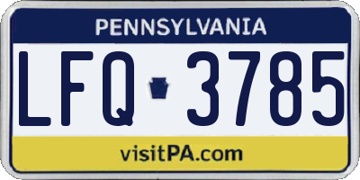 PA license plate LFQ3785