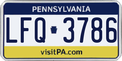 PA license plate LFQ3786