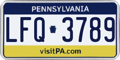 PA license plate LFQ3789