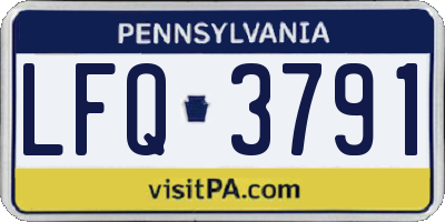 PA license plate LFQ3791