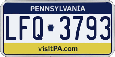 PA license plate LFQ3793