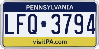 PA license plate LFQ3794