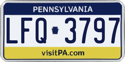 PA license plate LFQ3797