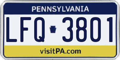 PA license plate LFQ3801