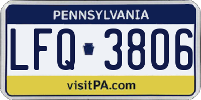 PA license plate LFQ3806