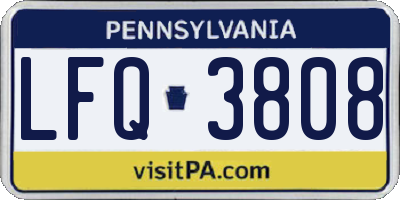 PA license plate LFQ3808