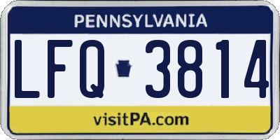 PA license plate LFQ3814