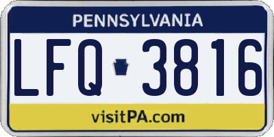 PA license plate LFQ3816