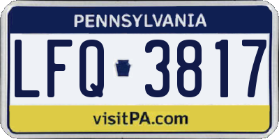 PA license plate LFQ3817