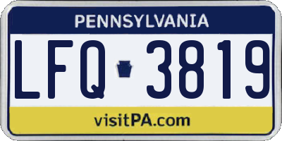 PA license plate LFQ3819