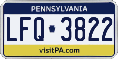PA license plate LFQ3822