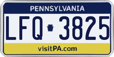 PA license plate LFQ3825