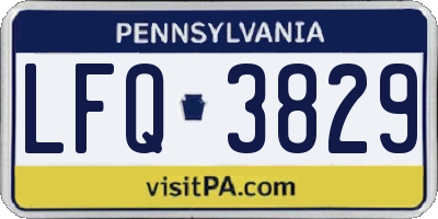PA license plate LFQ3829