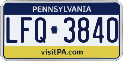 PA license plate LFQ3840
