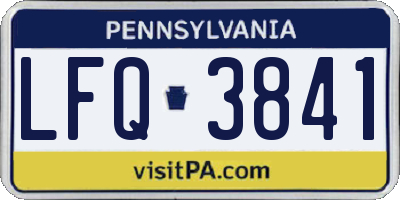 PA license plate LFQ3841