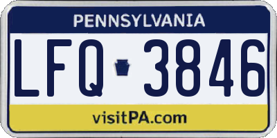 PA license plate LFQ3846
