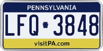 PA license plate LFQ3848