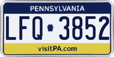 PA license plate LFQ3852