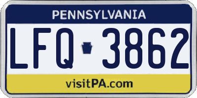 PA license plate LFQ3862