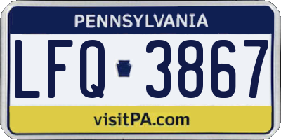 PA license plate LFQ3867