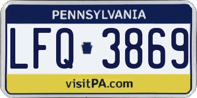 PA license plate LFQ3869