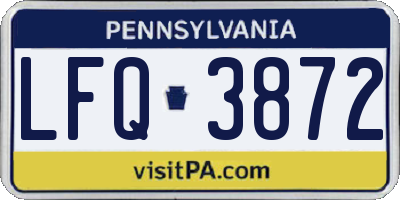 PA license plate LFQ3872