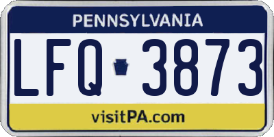 PA license plate LFQ3873
