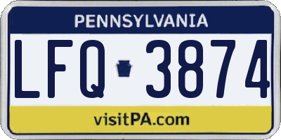PA license plate LFQ3874