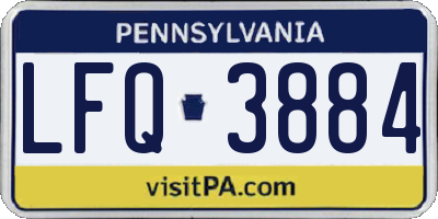 PA license plate LFQ3884