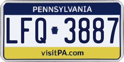 PA license plate LFQ3887