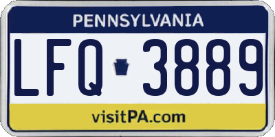 PA license plate LFQ3889