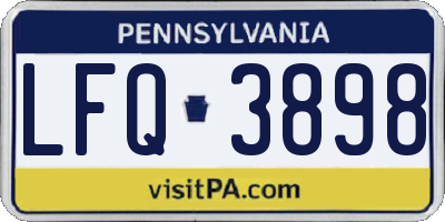 PA license plate LFQ3898