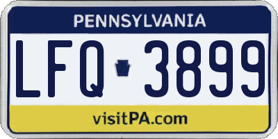 PA license plate LFQ3899