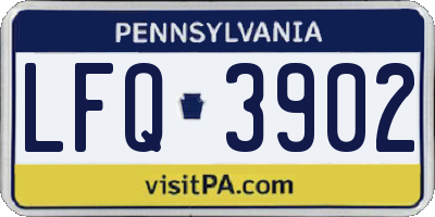 PA license plate LFQ3902