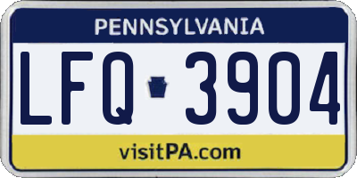 PA license plate LFQ3904