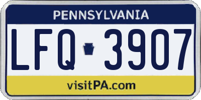PA license plate LFQ3907