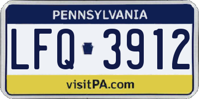PA license plate LFQ3912