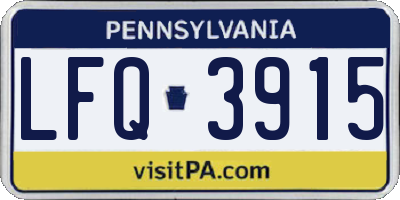 PA license plate LFQ3915