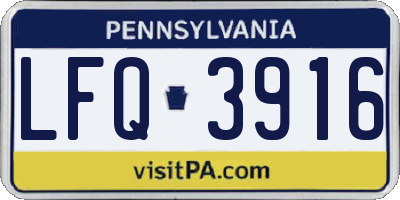 PA license plate LFQ3916