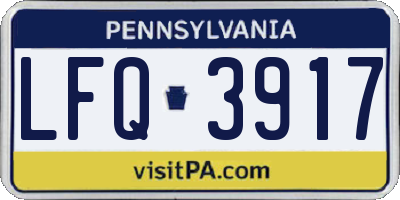 PA license plate LFQ3917
