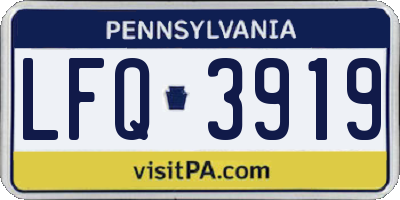 PA license plate LFQ3919